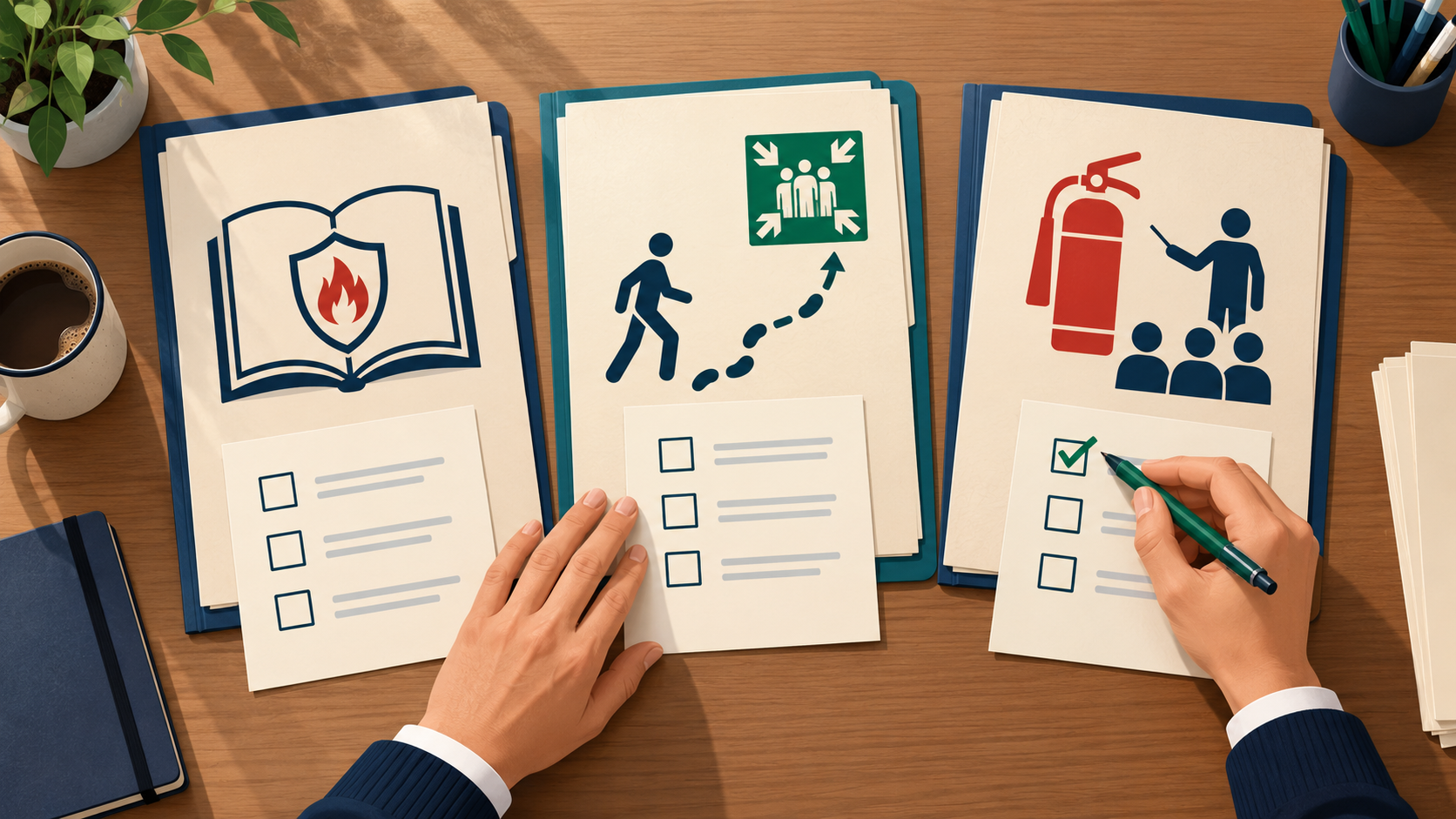 Three separate records for knowledge, local orientation and practical training