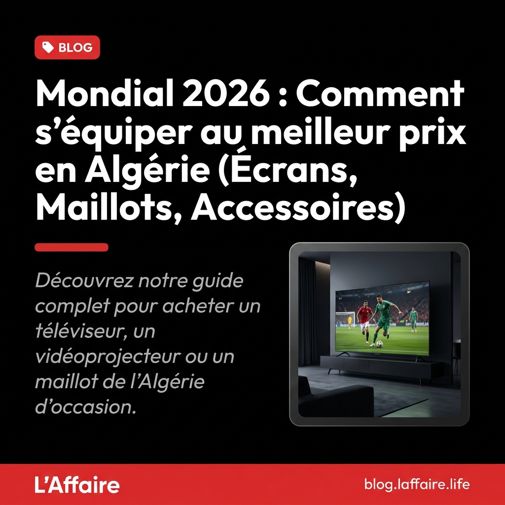 Mondial 2026 : Comment s'équiper au meilleur prix en Algérie (Écrans, Maillots, Accessoires d'occasion)
