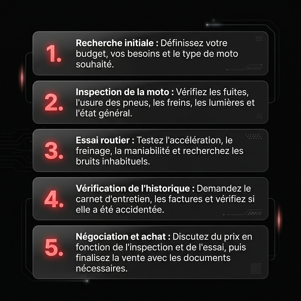 Check-list de contrôle avant d'acheter une moto d'occasion en Algérie