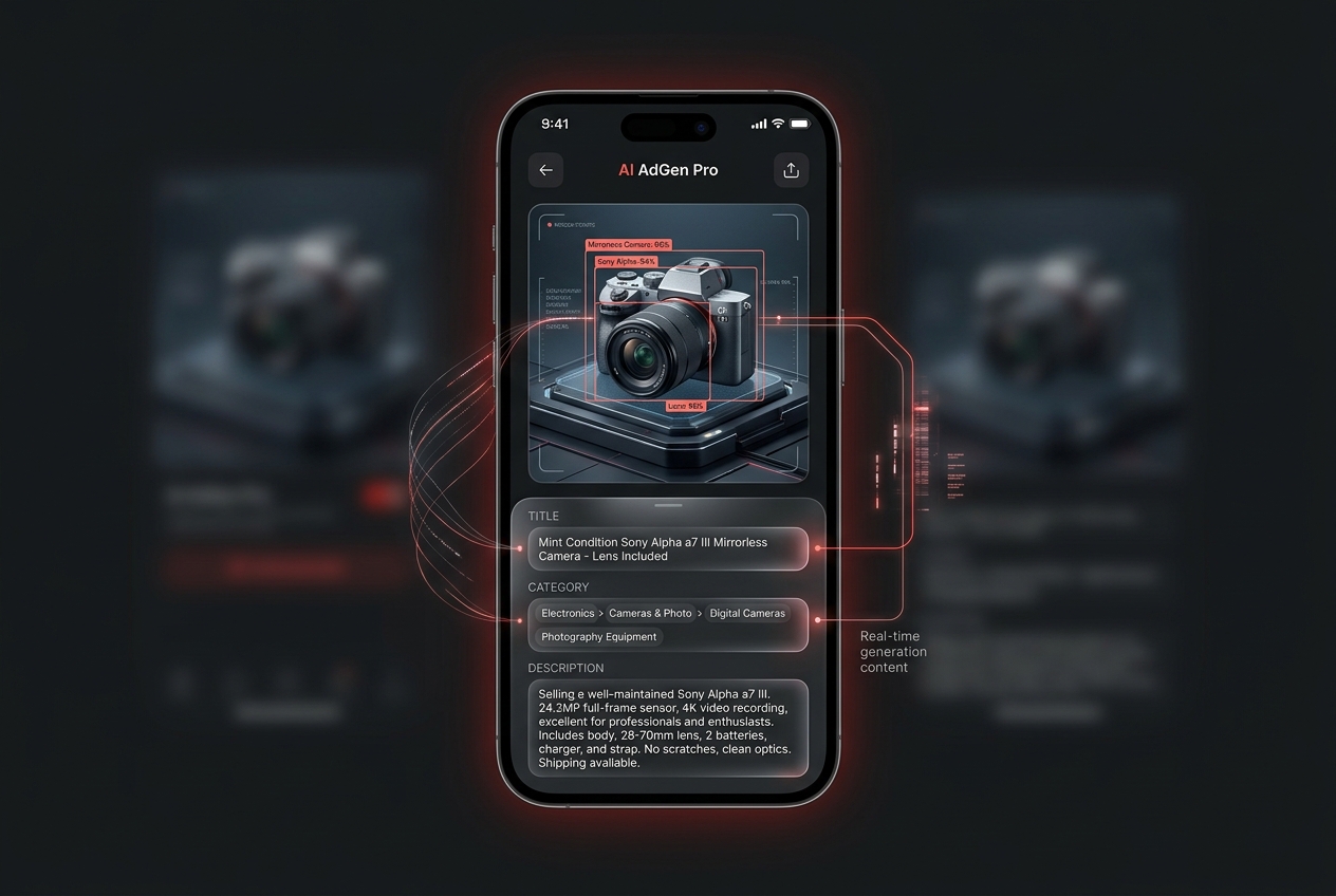 Génération automatique d'annonce de vente par intelligence artificielle sur smartphone