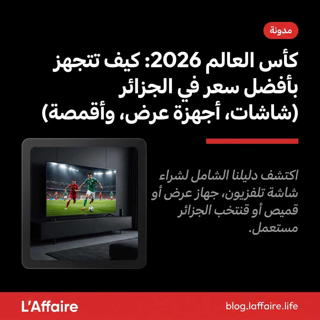كأس العالم 2026: كيف تتجهز بأفضل سعر في الجزائر (شاشات، أجهزة عرض، وأقمصة مشجعين مستعملة)