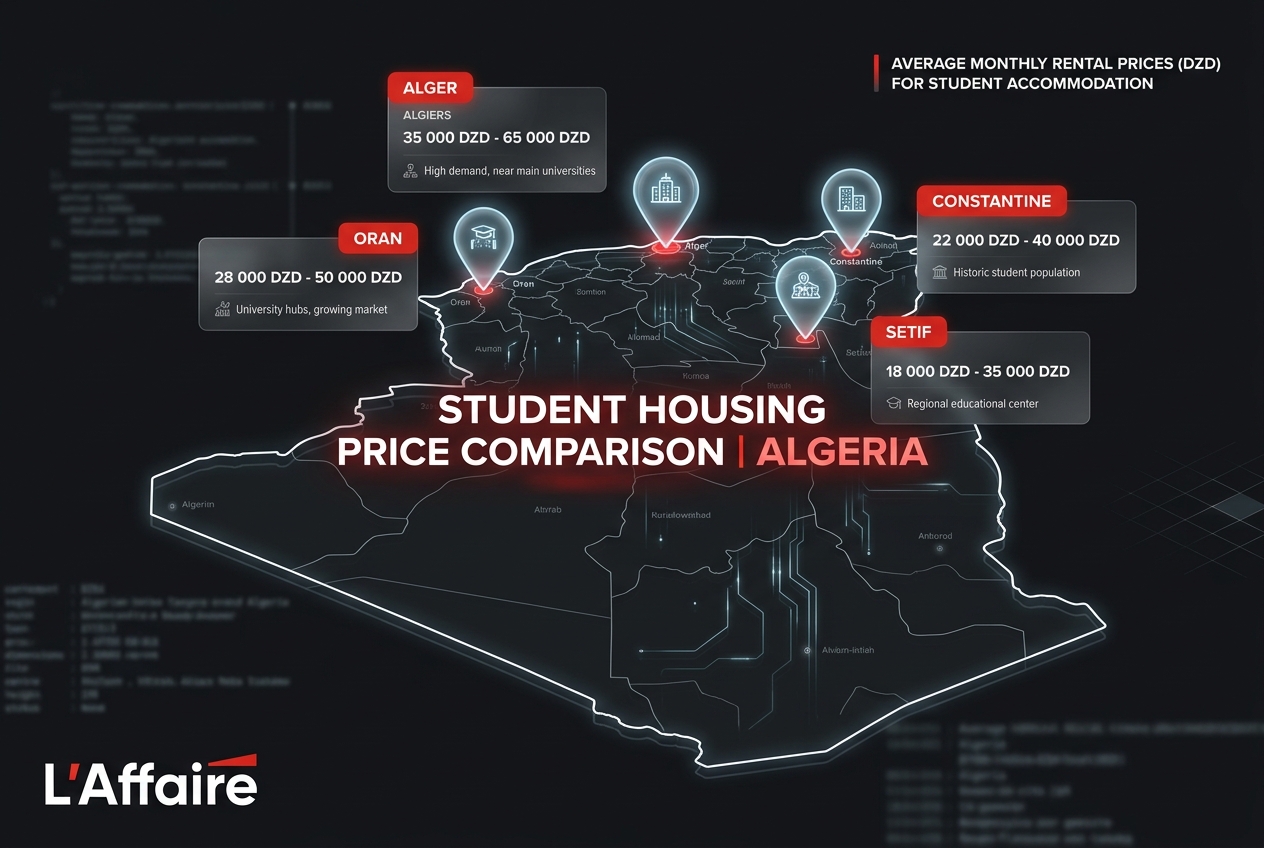 Comparatif des prix de location étudiante par wilaya en Algérie