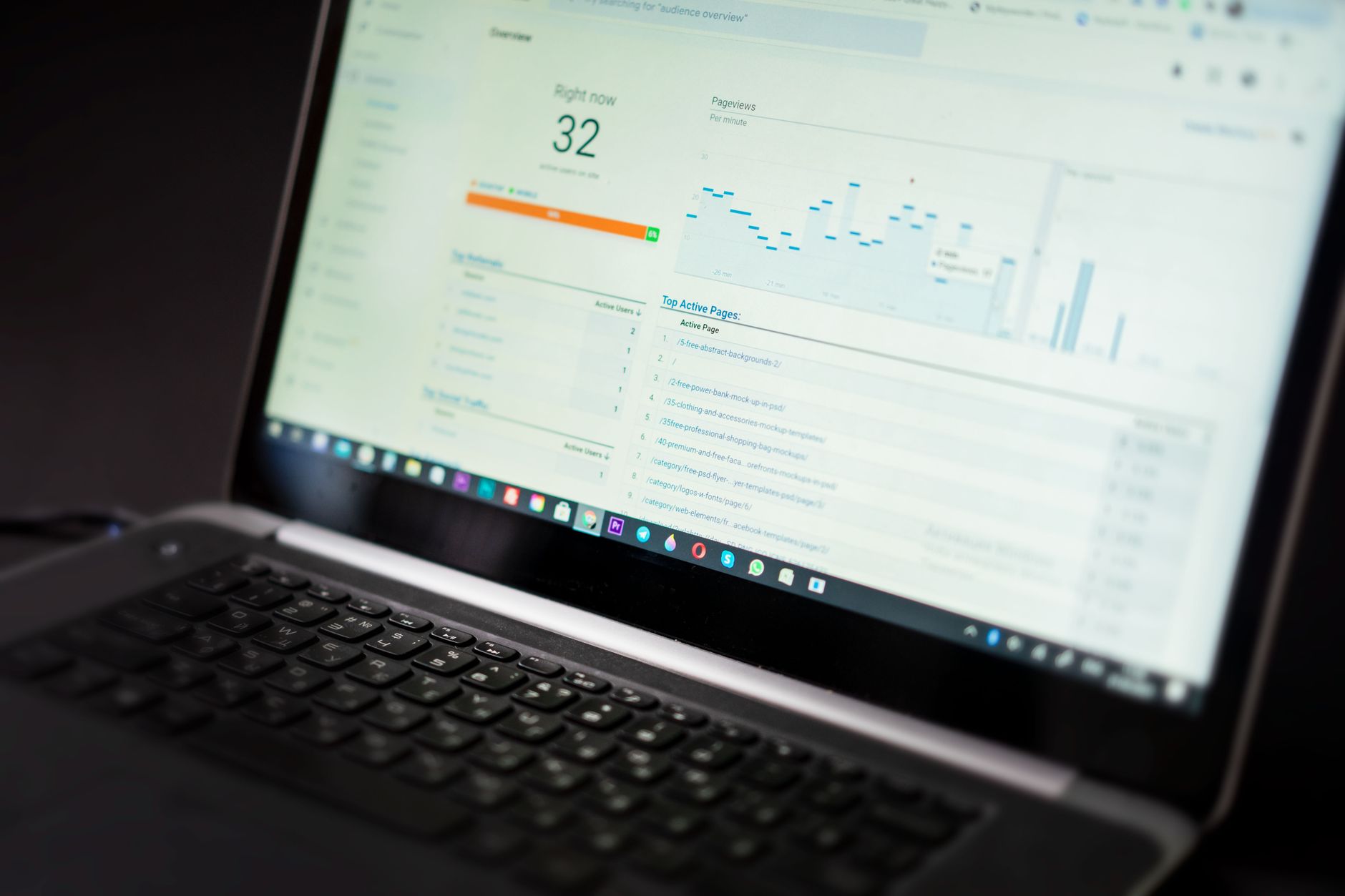 Highlighting the operational aspects of Bitcoin mining A laptop displaying an analytics dashboard with real-time data tracking and analysis tools.