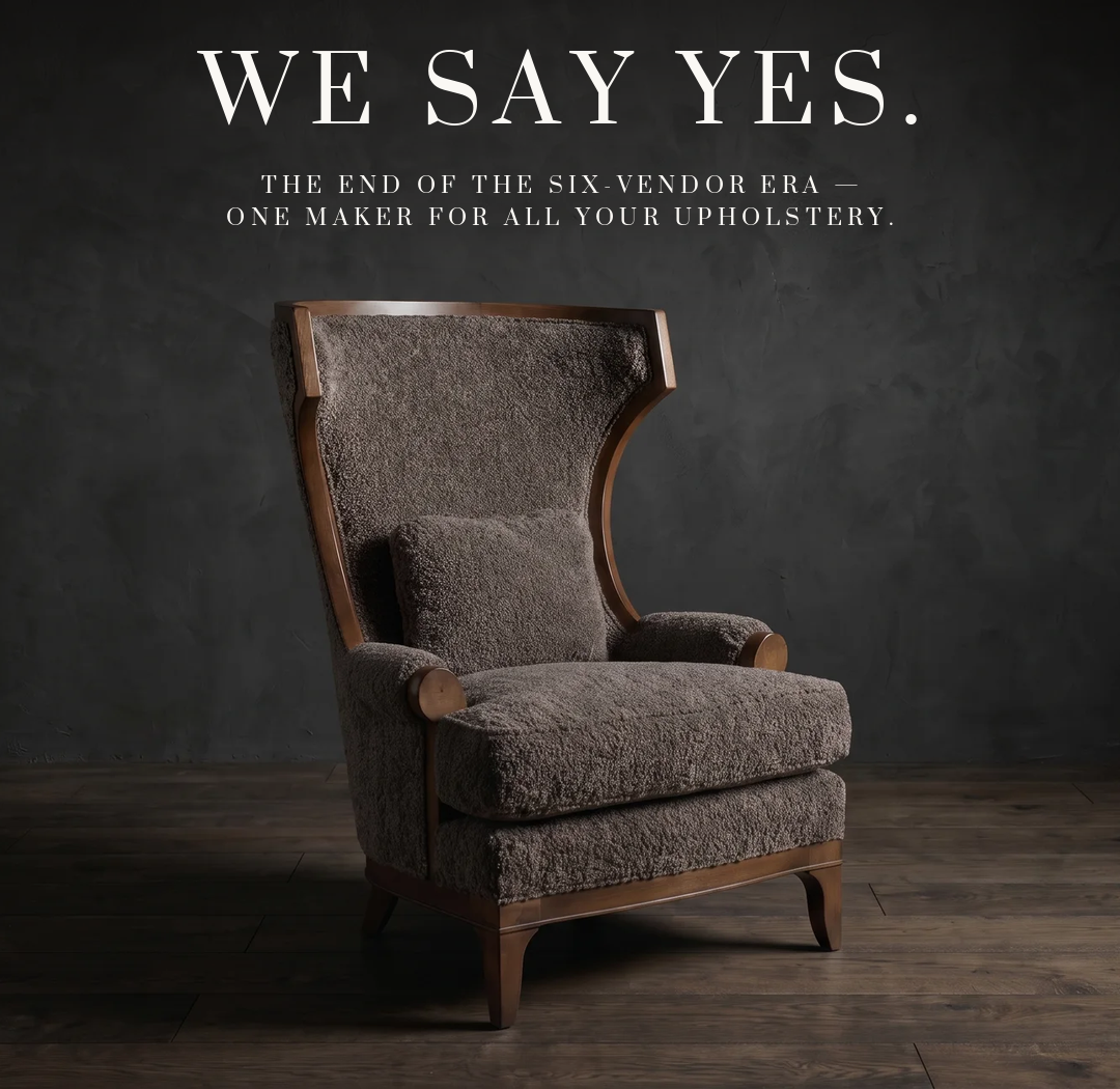 We say yes — the end of the six-vendor era, one maker for all your upholstery