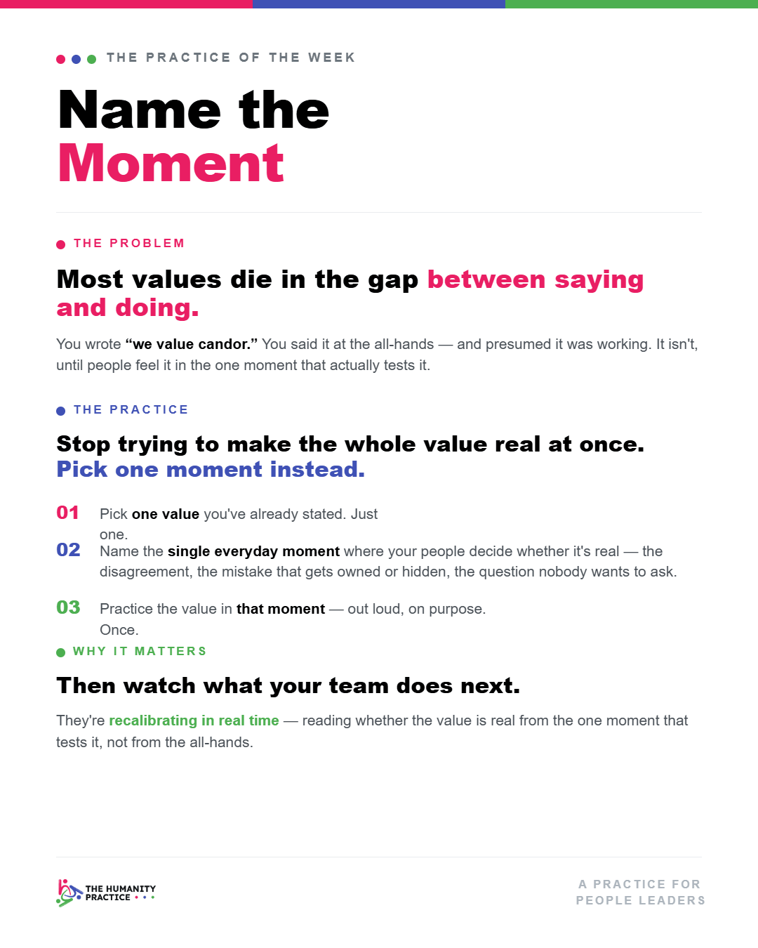 Name the Moment — a practice for the person holding culture alone