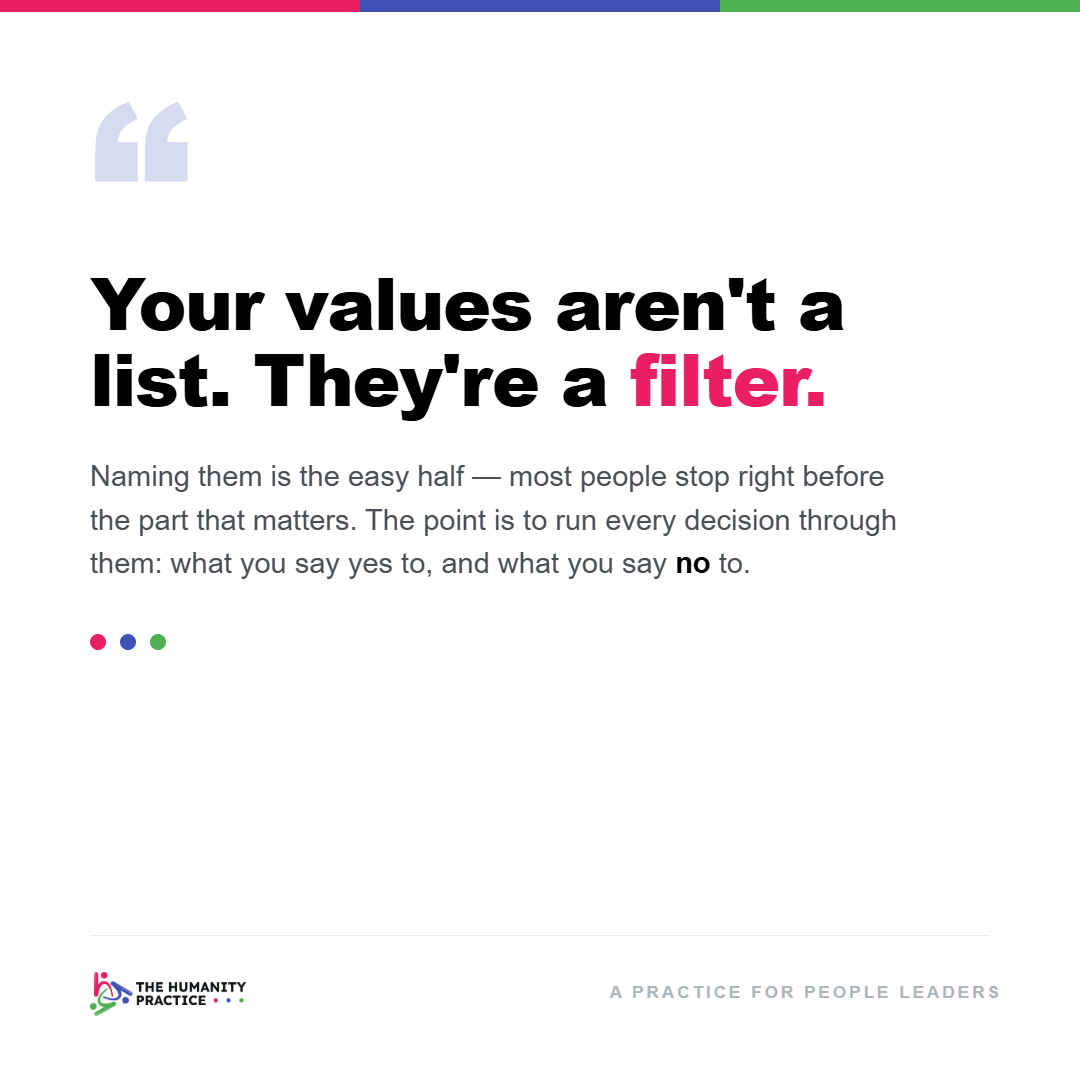 A value you don't decide with isn't a value. It's a poster.