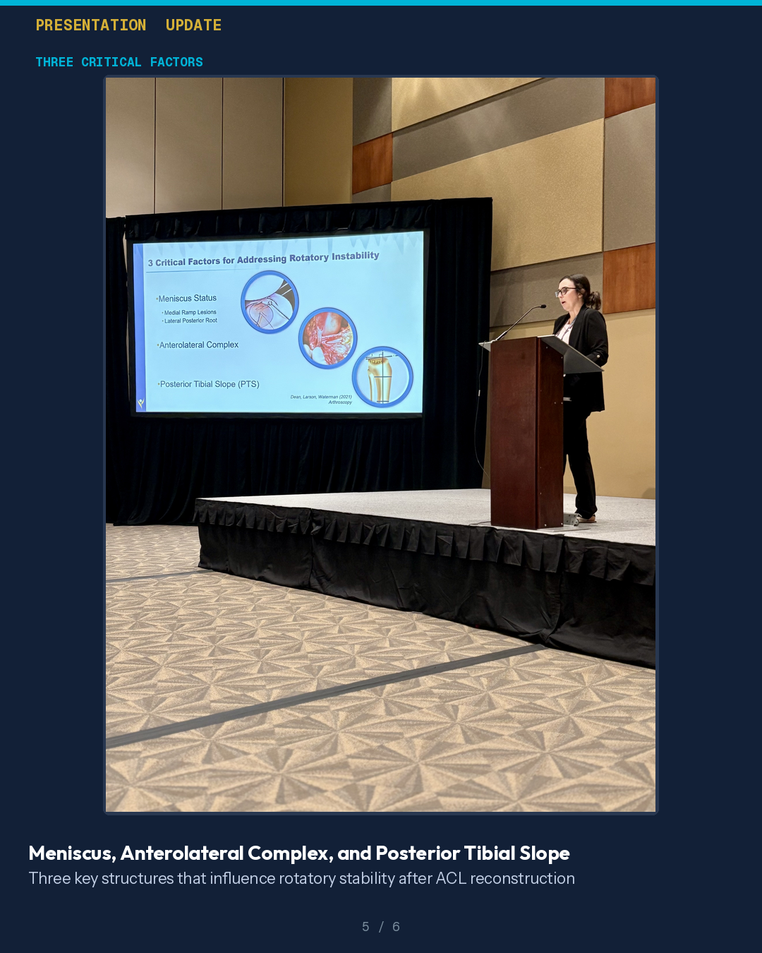 Savannah Knighton Presenting The Three Critical Factors For Addressing Rotatory Instability At Atpps 2026