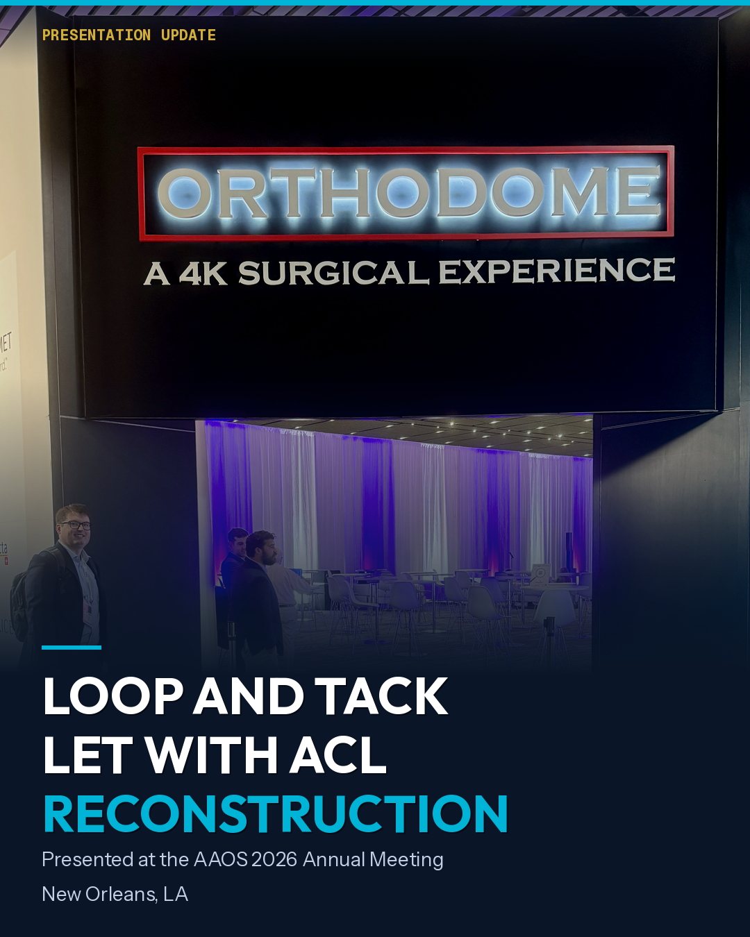 Tommy Drazick Md Presenting Acl Reconstruction With Loop And Tack Let Technique At Aaos 2026 Orthopaedic Video Theater In New Orleans
