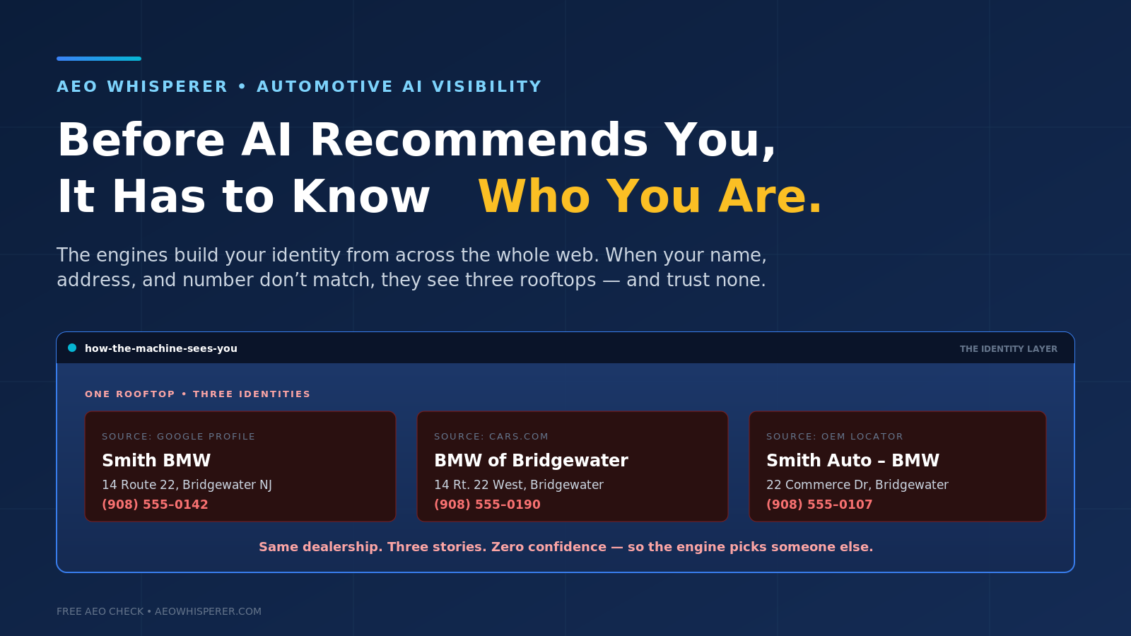 Before AI Recommends You, It Has to Know Who You Are