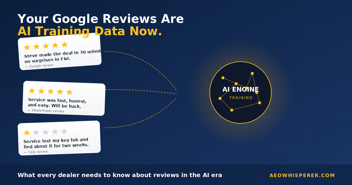 Google Reviews Are AI Training Data Now. Here's What That Means for Your Dealership.