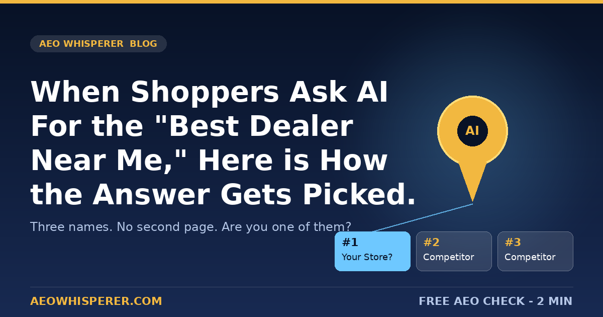 When Shoppers Ask AI for the "Best Dealer Near Me," Here's How the Answer Gets Picked