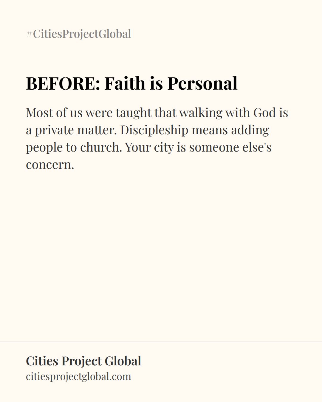 Before - How most Christians see the spiritual journey