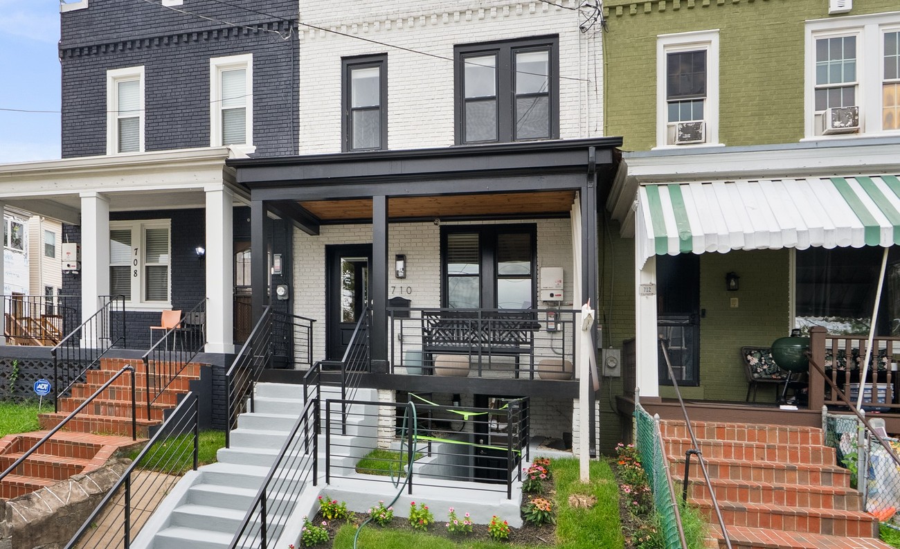 Front of 710 Farragut Street NW, a 1926 brick rowhome in Petworth, Washington DC