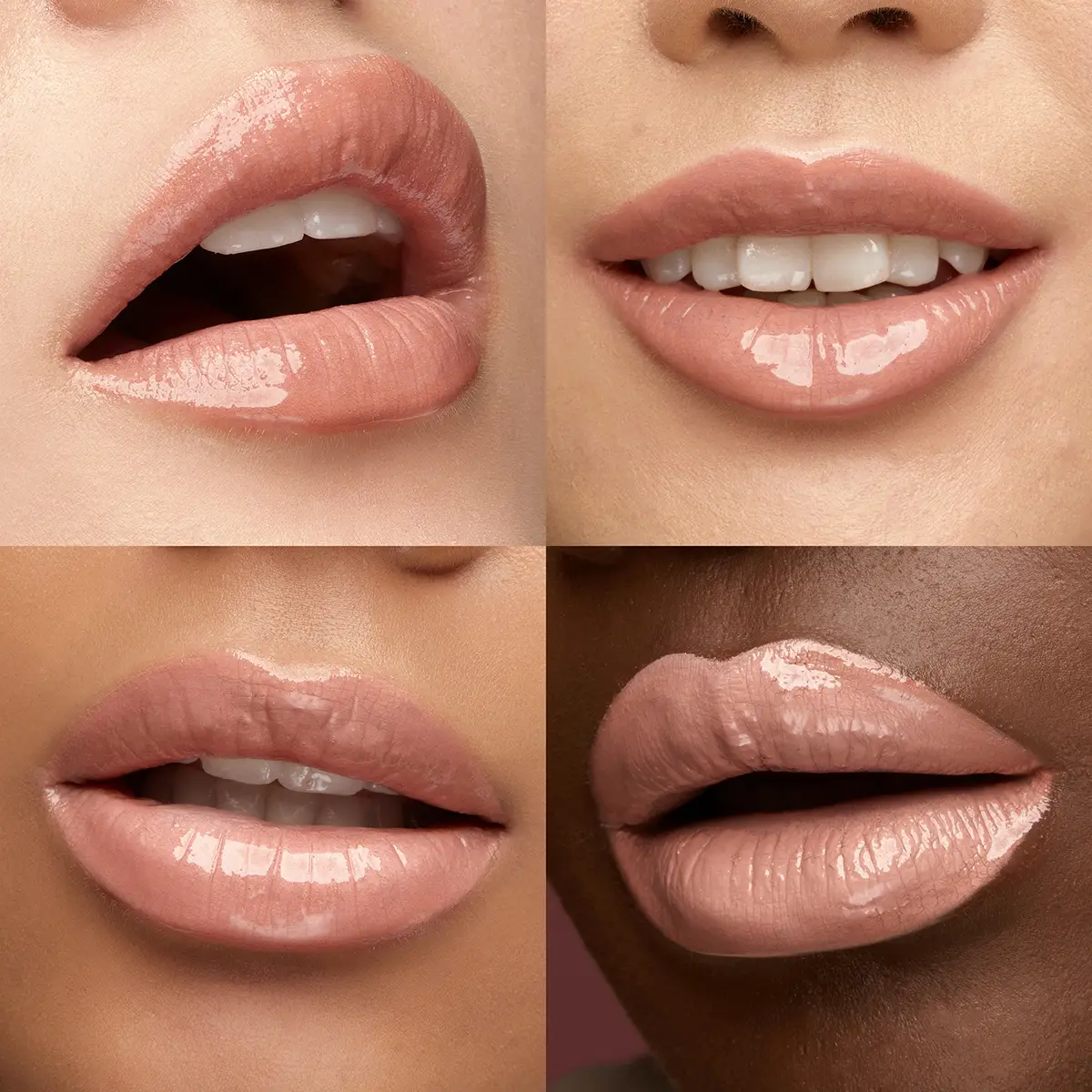 Shade 102 worn on four different lips