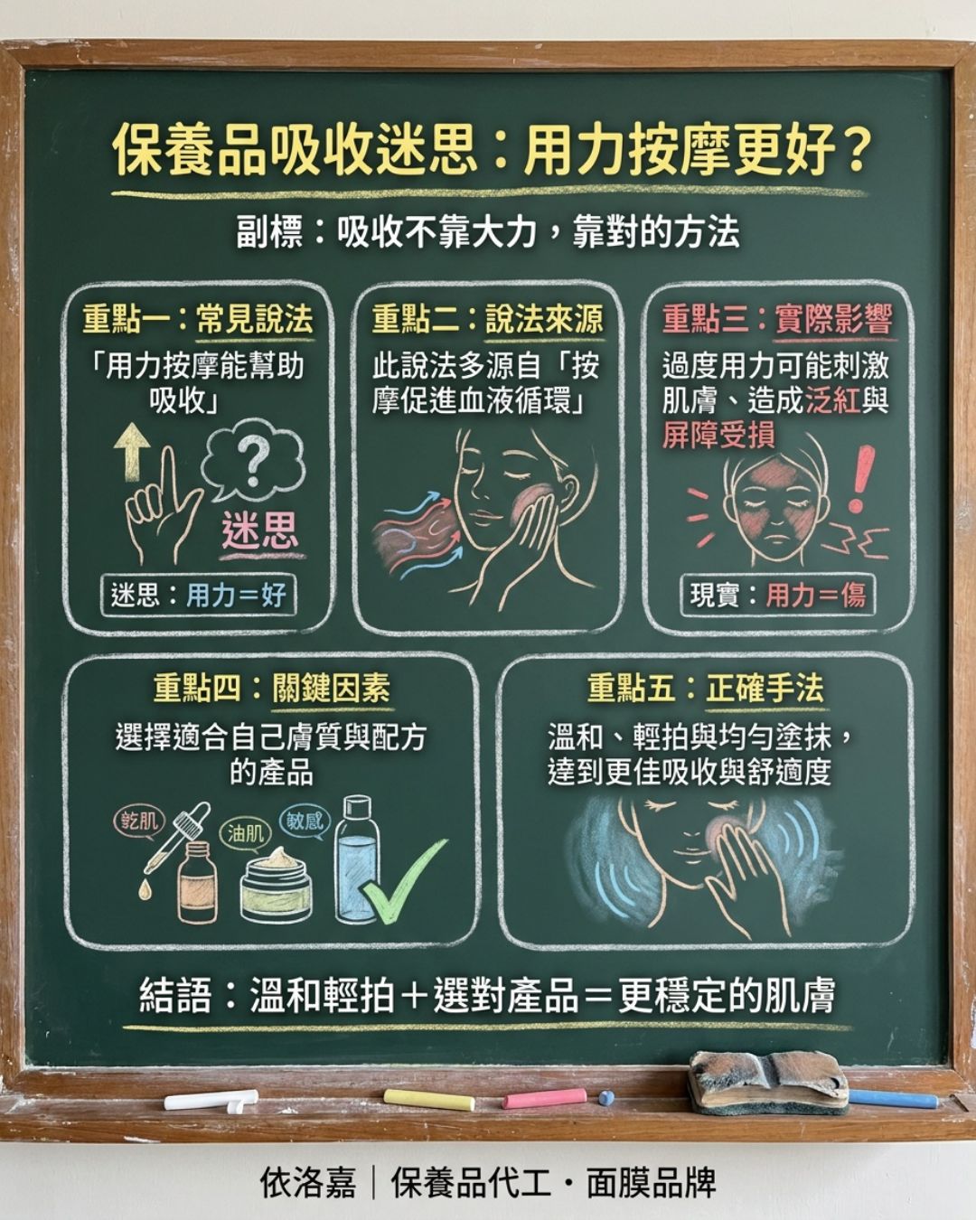 用力按摩保養品才吸收?三個常見說法逐一對照