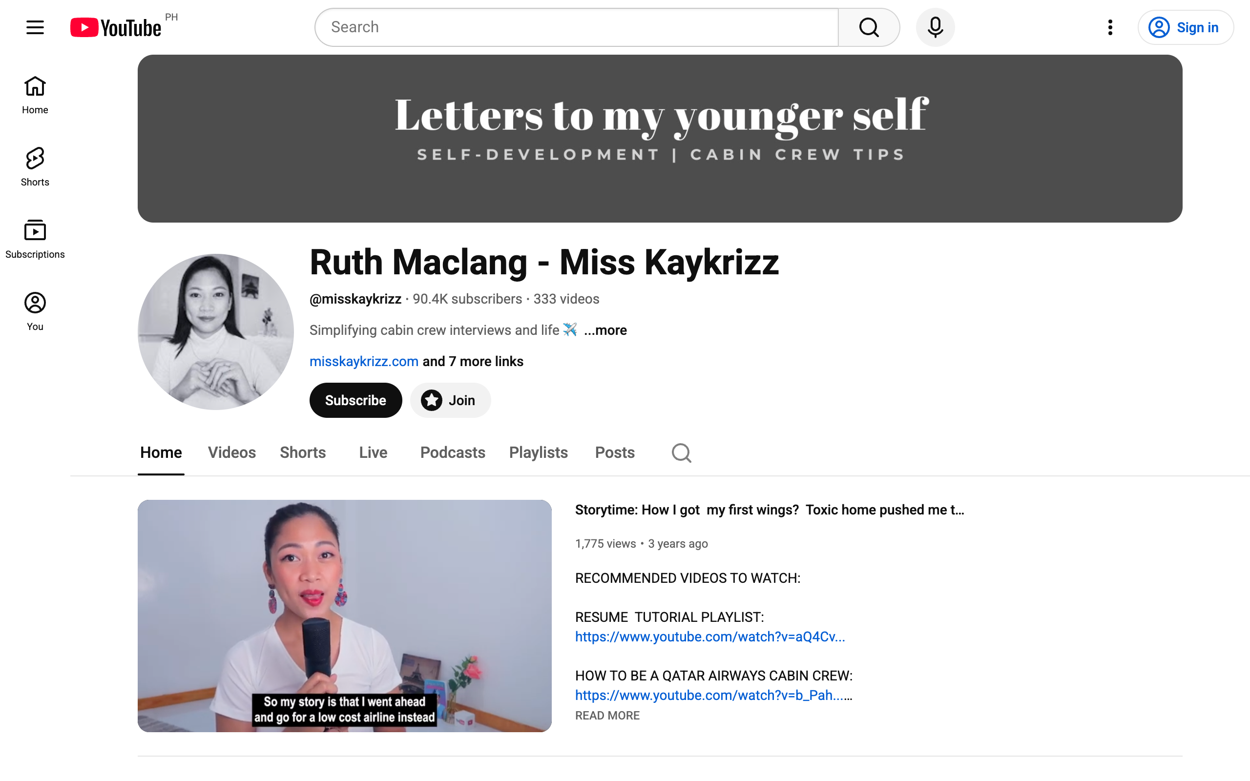 Ruth Maclang - Miss Kaykrizz YouTube channel, 90.4K subscribers