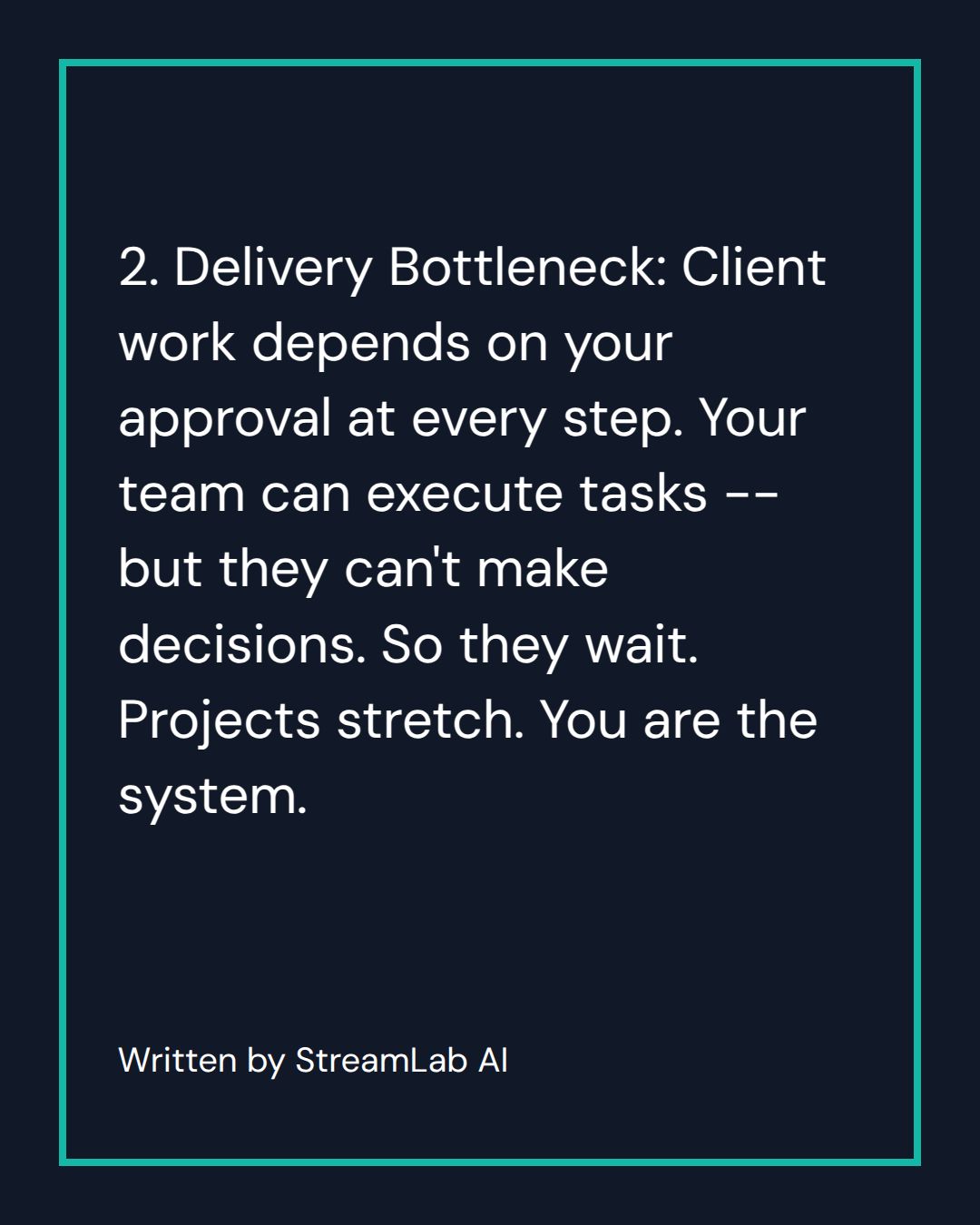 Delivery Bottleneck — Slide 3