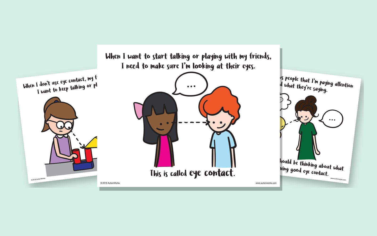 Pages from the Eye Contact social story