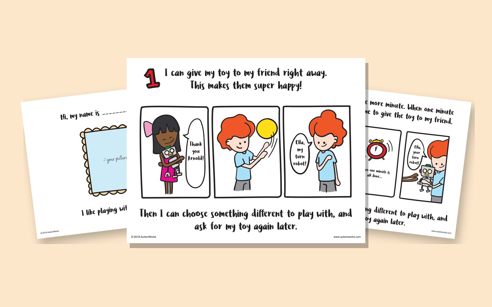 Pages from the Turn Taking social story