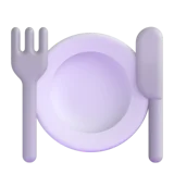 a plate with a fork and knife